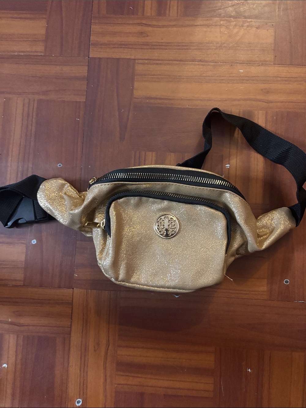 Brand New Metallic Gold Shimmer Belt Bag Fanny Pack Crossbody